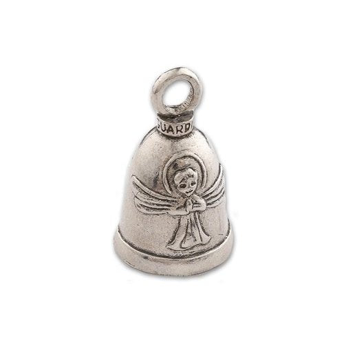 Guardian Bell, Metal, Angel Praying Halo and Wings, Motorcycle Good Luck Bell, .75