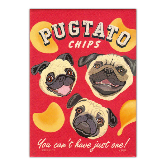 Magnet, Refrigerator Magnet, Pugtato Chips, You Can't Have Just One, 2.5