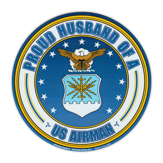 Magnet, Round, Proud Husband of a US Airman, 5