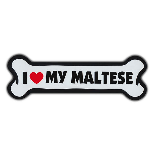 Magnet, Giant Size Dog Bone, I Love My Maltese, 10