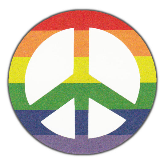 Sticker, Bumper Sticker, Rainbow Color Peace Sign, 2.75