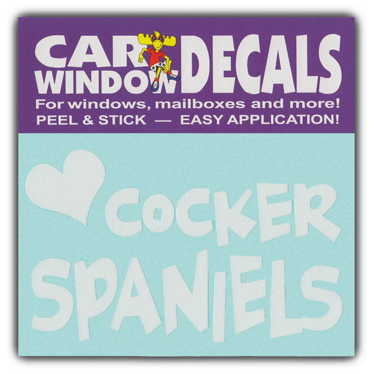 Decal, Window Decal, I Love Cocker Spaniels, 4.5