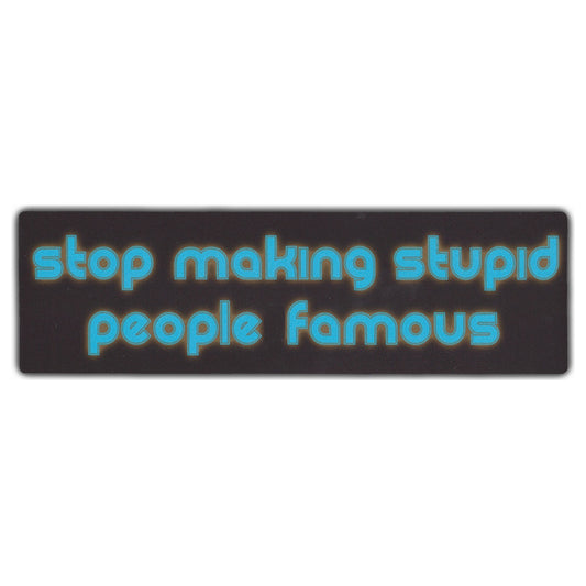 Sticker, Bumper Sticker, Stop Making Stupid People Famous, 10