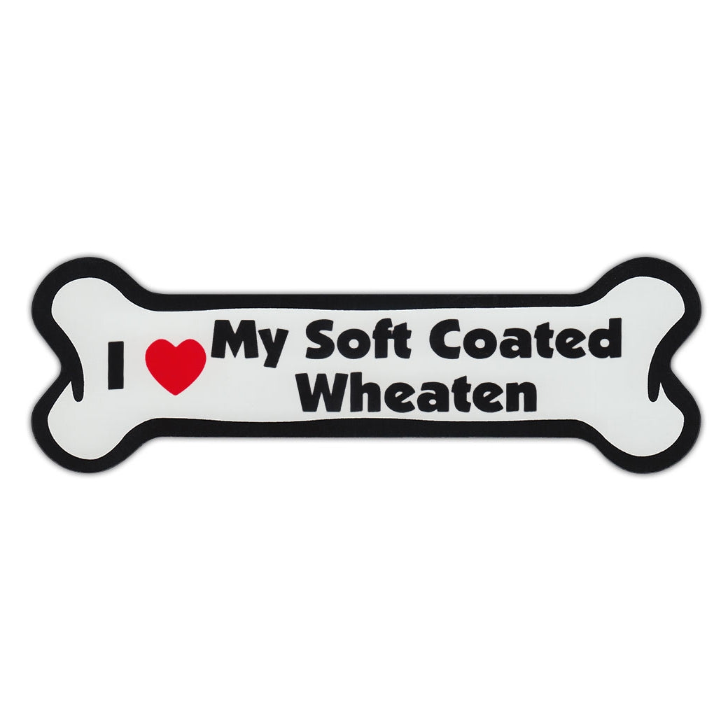 Dog Bone Magnet - I Love My Soft Coated Wheaten