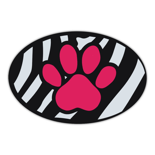 Magnet, Oval, Pink Dog Paw, 6