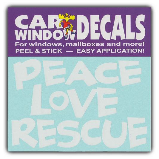 Decal, Window Decal, Peace Love Rescue, 4.5