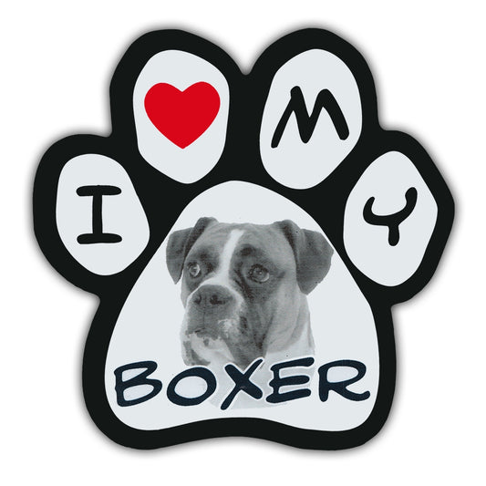 Magnet, Picture Paw, I Love My Boxer, 5.5