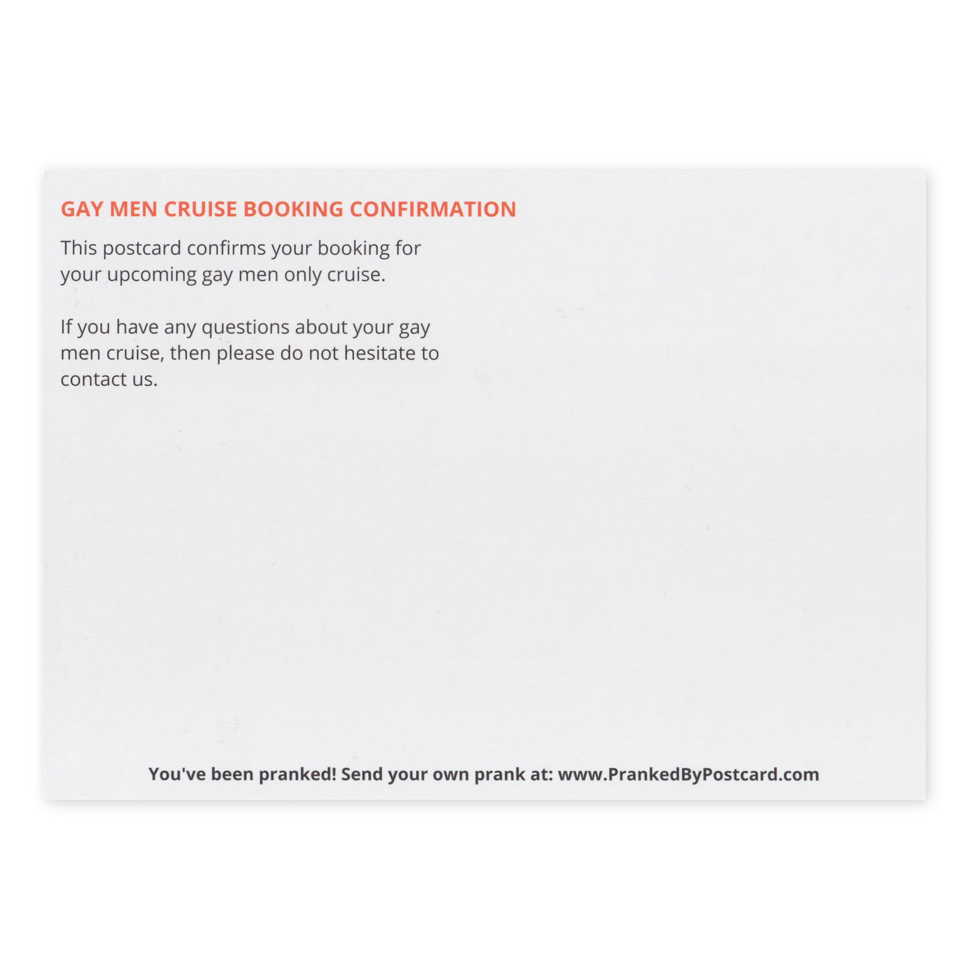 Prank Postcards (10-Pack, Gay Cruise) - Back