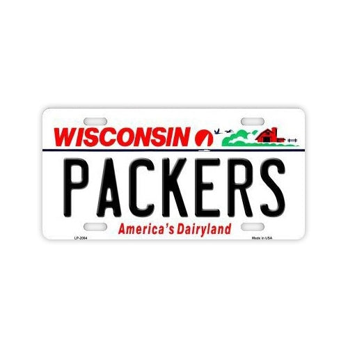 License Plate, Metal Vanity Tag Cover, Green Bay Packers, 12