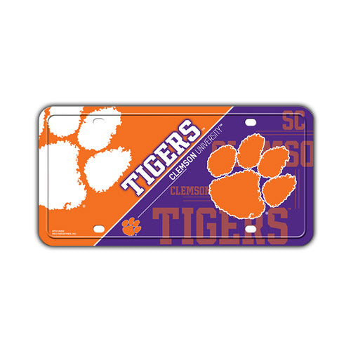 Embossed Aluminum License Plate Cover - Clemson University Tigers