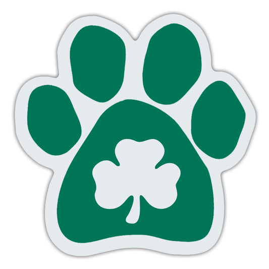 Magnet, Dog Paw, Clover, Irish Green, 5.5