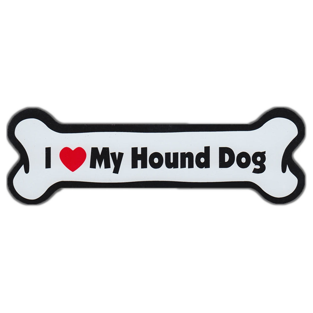 Dog Bone Magnet - I Love My Hound Dog