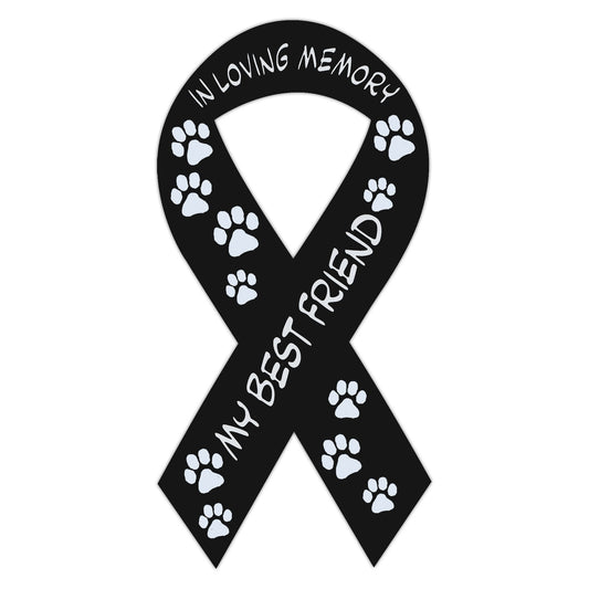 Magnet, Ribbon, In Loving Memory My Best Friend (Black), 4