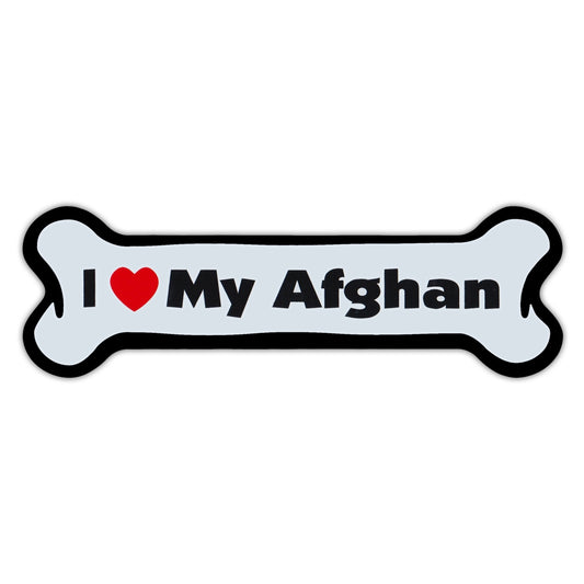 Magnet, Dog Bone, I Love My Afghan, 7