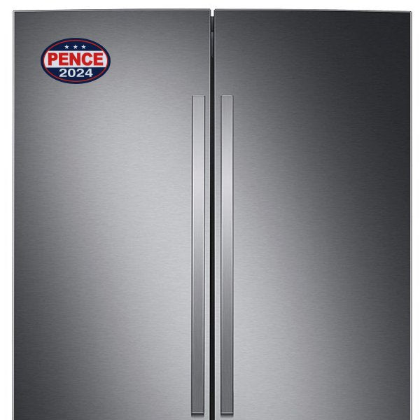 Pence 2024 Magnet on Silver Refrigerator