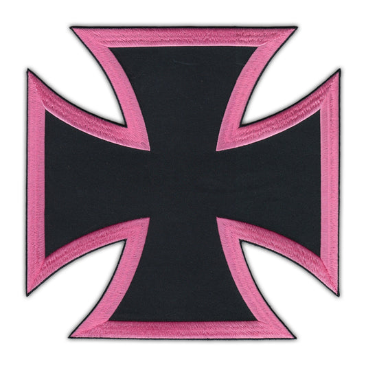 Patch, Embroidered Patch, Pink and Black Chopper Cross, Back Patch, 9