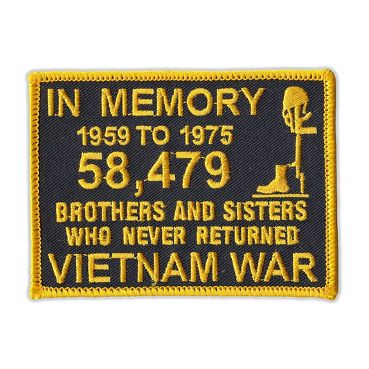 Patch, Embroidered Patch, Vietnam Memorial Patch (Black, Yellow), 4