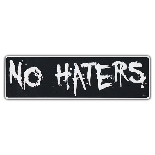 Sticker, Bumper Sticker, No Haters, 10