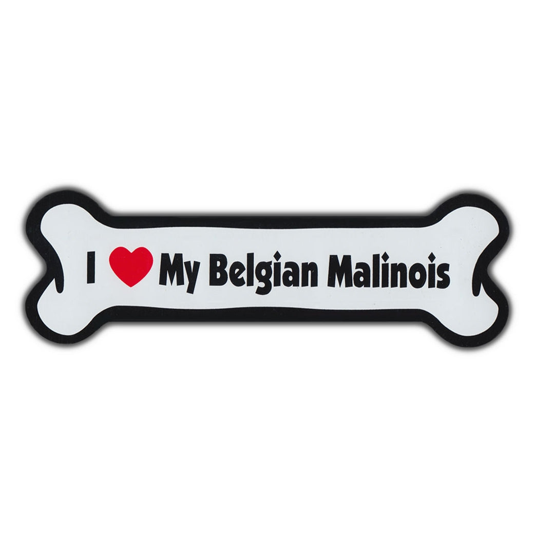 Dog Bone Magnet - I Love My Belgian Malinois