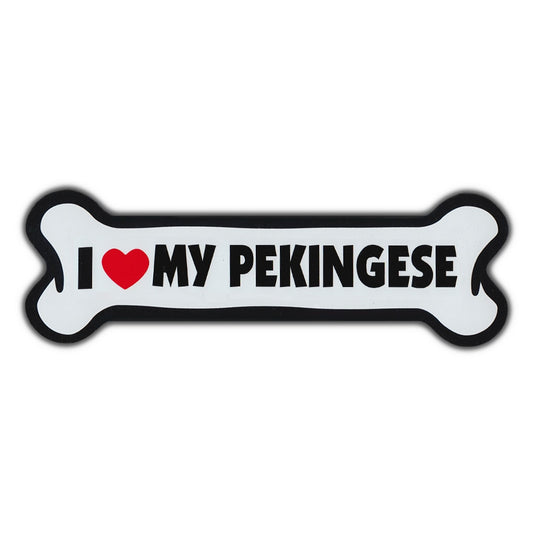 Magnet, Giant Size Dog Bone, I Love My Pekingese, 10