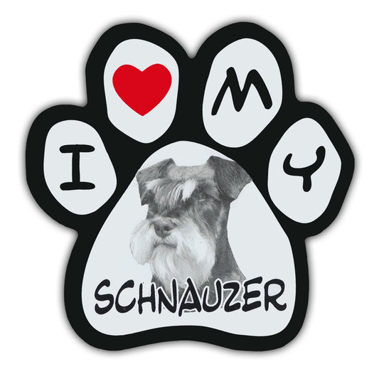 Magnet, Picture Paw, I Love My Schnauzer, 5.5