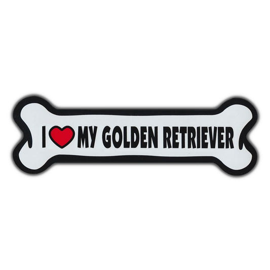 Magnet, Giant Size Dog Bone, I Love My Golden Retriever, 10