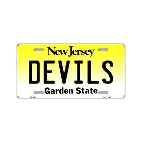 License Plate, Metal Vanity Tag Cover, New Jersey Devils, 12