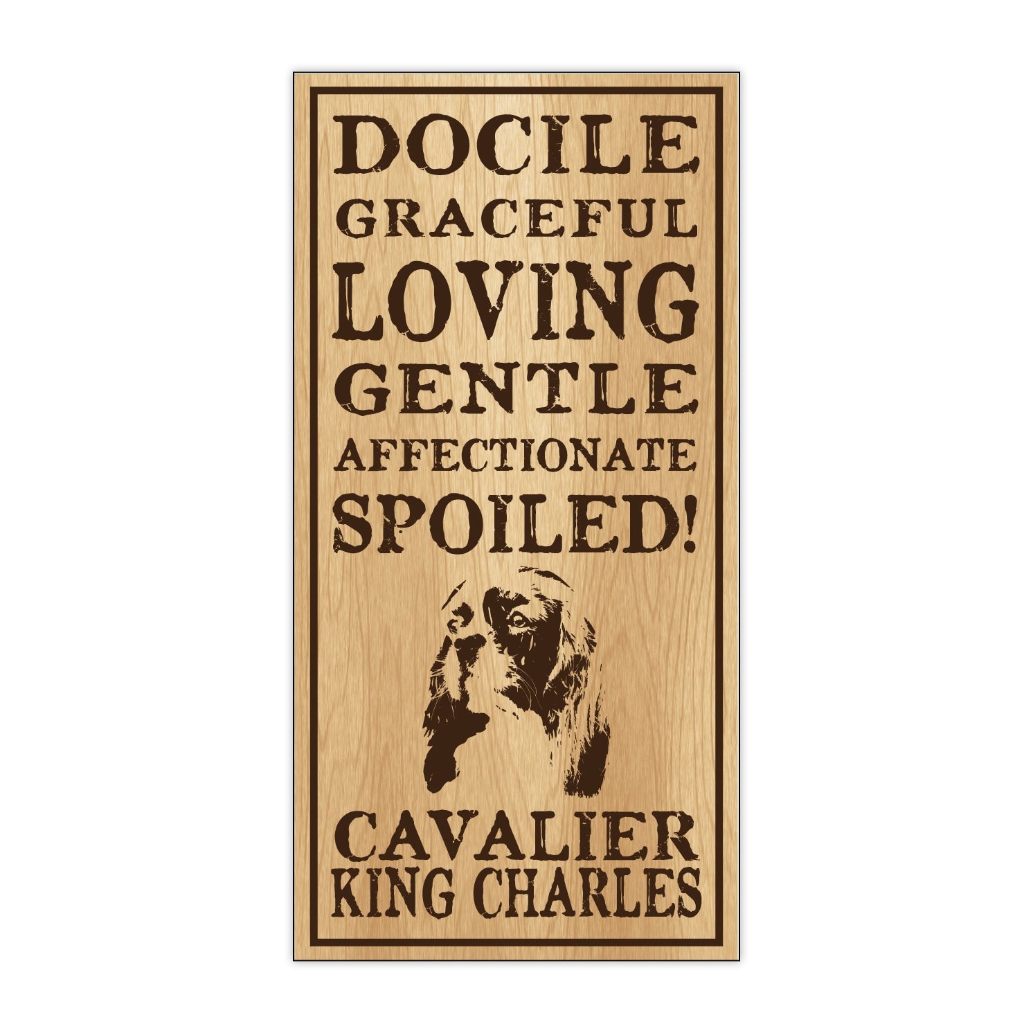 Wood Sign - Spoiled Cavalier King Charles