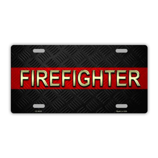 License Plate, Metal Vanity Tag Cover, Firefighter, Fire Department, 12