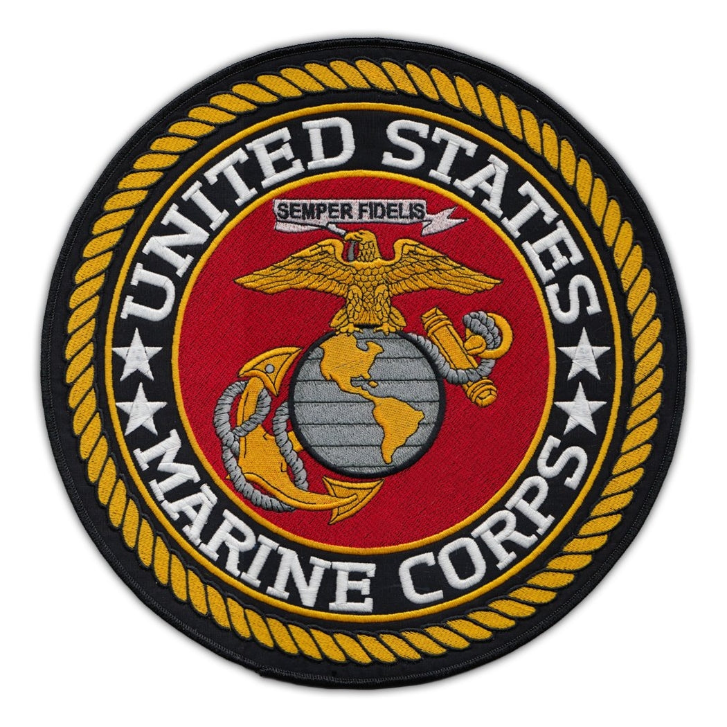 Patch - Motorcycle Biker Jacket/Vest Patch (Back Patch) - USMC United States Marine Corps 