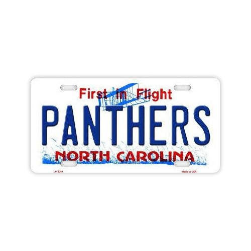 License Plate, Metal Vanity Tag Cover, Carolina Panthers, 12