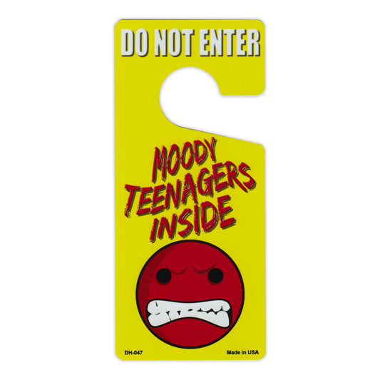 Door Knob Hanger, Metal, Do Not Enter, Moody Teenagers Inside, 4