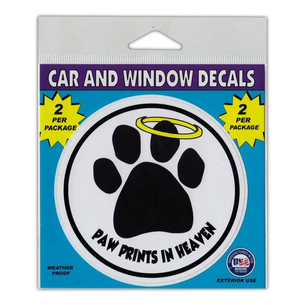 Window Decals (2-Pack) - Paw Prints In Heaven (4" Diameter)