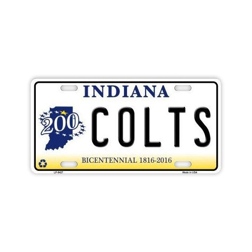 License Plate, Metal Vanity Tag Cover, Indianapolis Colts Football, 12