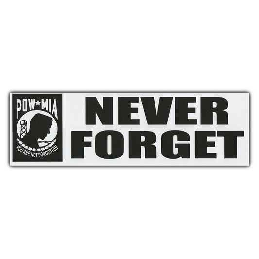 Sticker, Bumper Sticker, Never Forget, POW MIA, 10