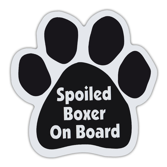Magnet, Dog Paw, Spoiled Boxer On Board, 5.5