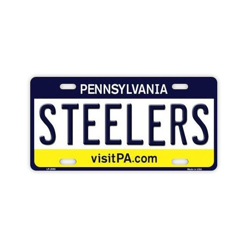 License Plate, Metal Vanity Tag Cover, Pittsburgh Steelers, 12