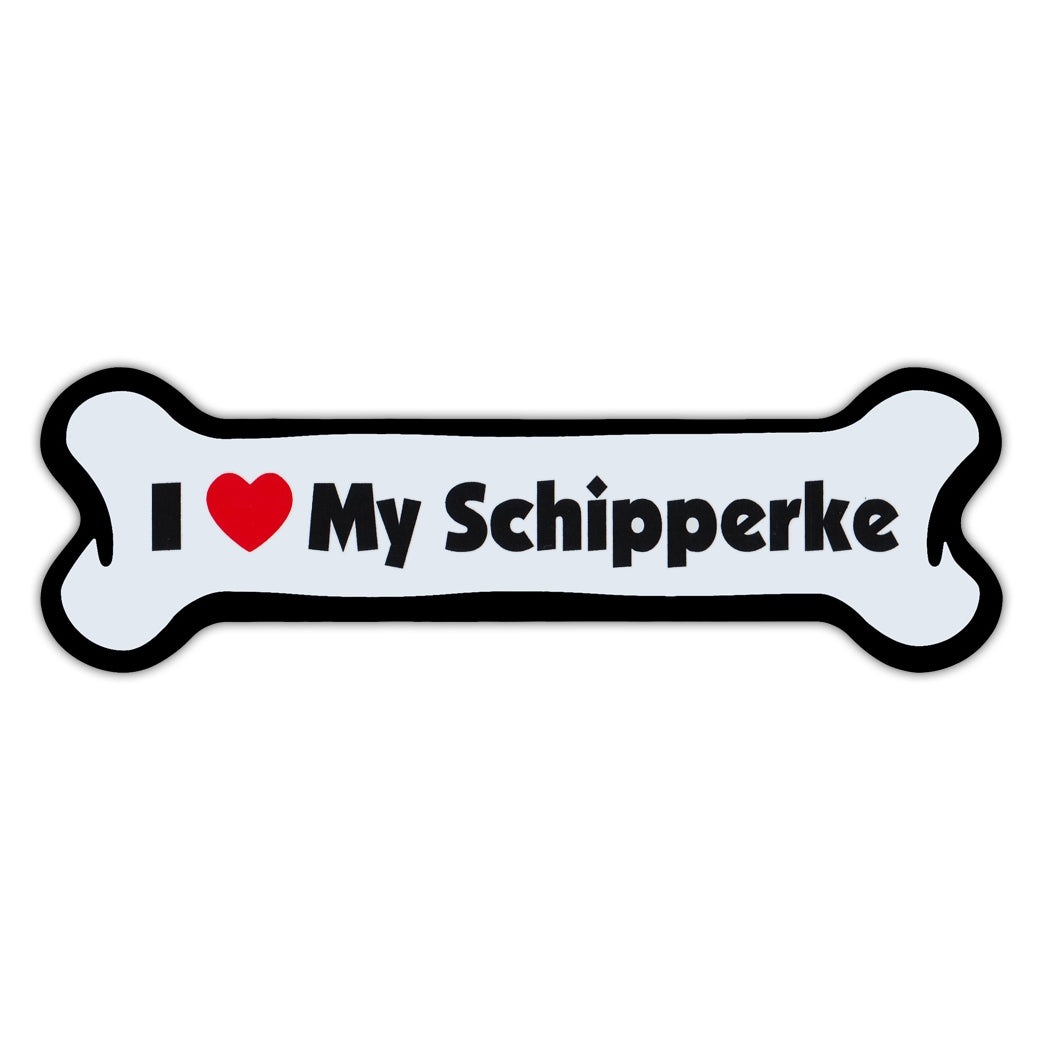 Dog Bone Magnet - I Love My Schipperke