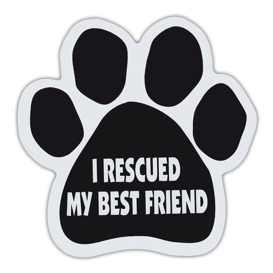 Magnet, Dog/Cat Paw, I Rescued My Best Friend, 5.5