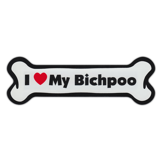 Magnet, Dog Bone, I Love My Bichpoo (Bichon Frise, Poodle), 7