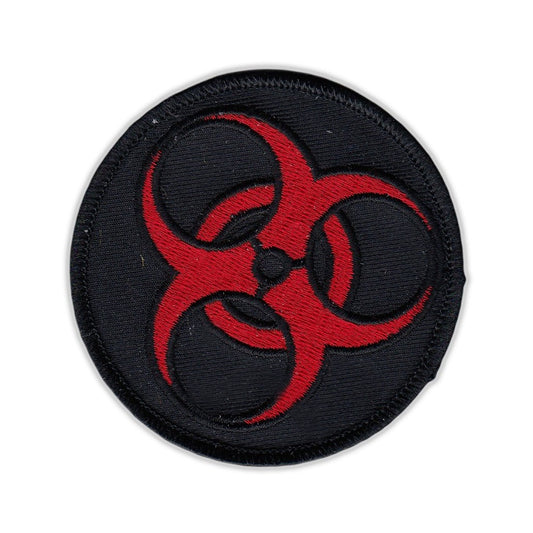 Patch, Embroidered Patch, Bio-Hazard, Zombie Symbol (Black and Red), 3