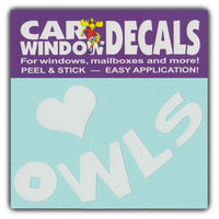 Window Decal - I Love Owls (4.5" Wide)