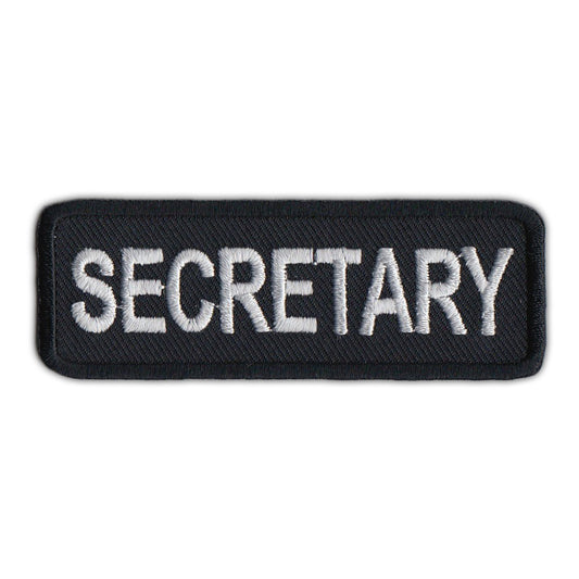 Patch, Embroidered Patch, Secretary Club Patch, Black, 3