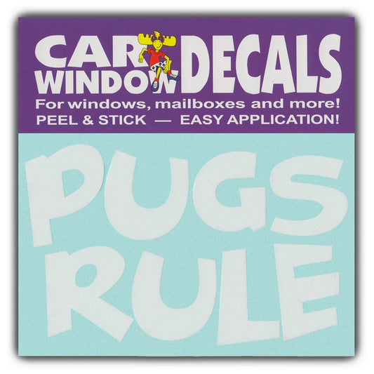 Decal, Window Decal, Pugs Rule, 4.5