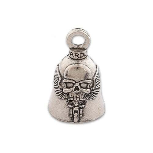 Guardian Bell, Metal, Ghost Rider, Skull, Wings, Motorcycle Good Luck Bell, .75