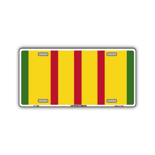 Aluminum License Plate Cover - Vietnam Bar Ribbon