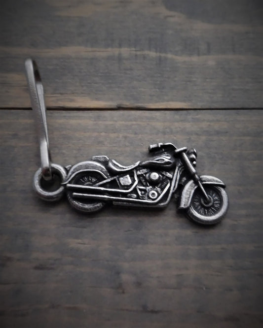 Zipper Pull, Metal, Motorcycle, .5