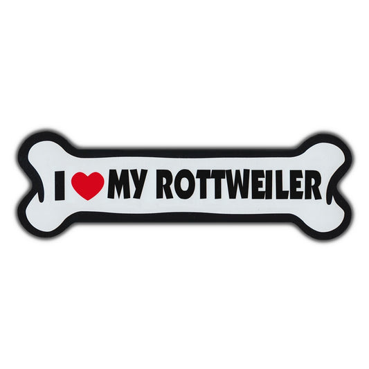 Magnet, Giant Size Dog Bone, I Love My Rottweiler, 10