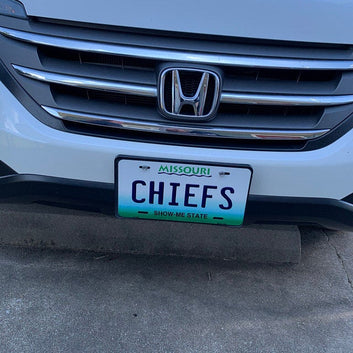 License Plate, Metal Vanity Tag Cover, Kansas City Chiefs, 12